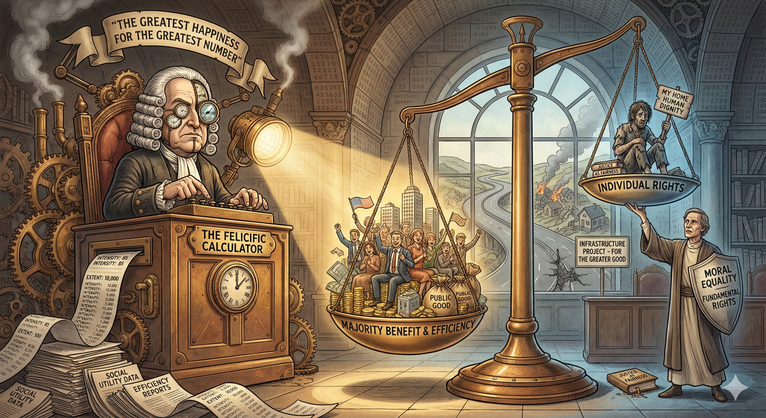 Ketika Keadilan Dihitung Seperti Angka: Mengupas Aliran Utilitarianisme dalam Hukum Modern